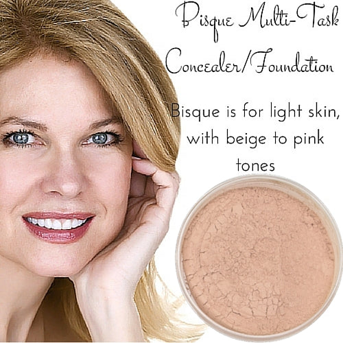 Bisque Multi Task Concealer - Full Coverage Matte Loose Mineral Foundation - Ready to Label